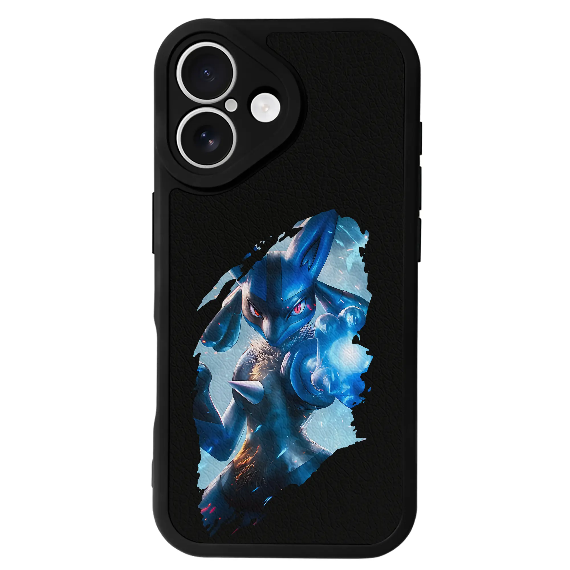 ポケモン グッズ,ルカリオ - IPhone 16シリーズ対応 ・ シリコンスマホケース ・ レザー調 ・ 高精度フィット ・ 耐衝撃 ・ ワイヤレス充電対応 ・ 精密カット